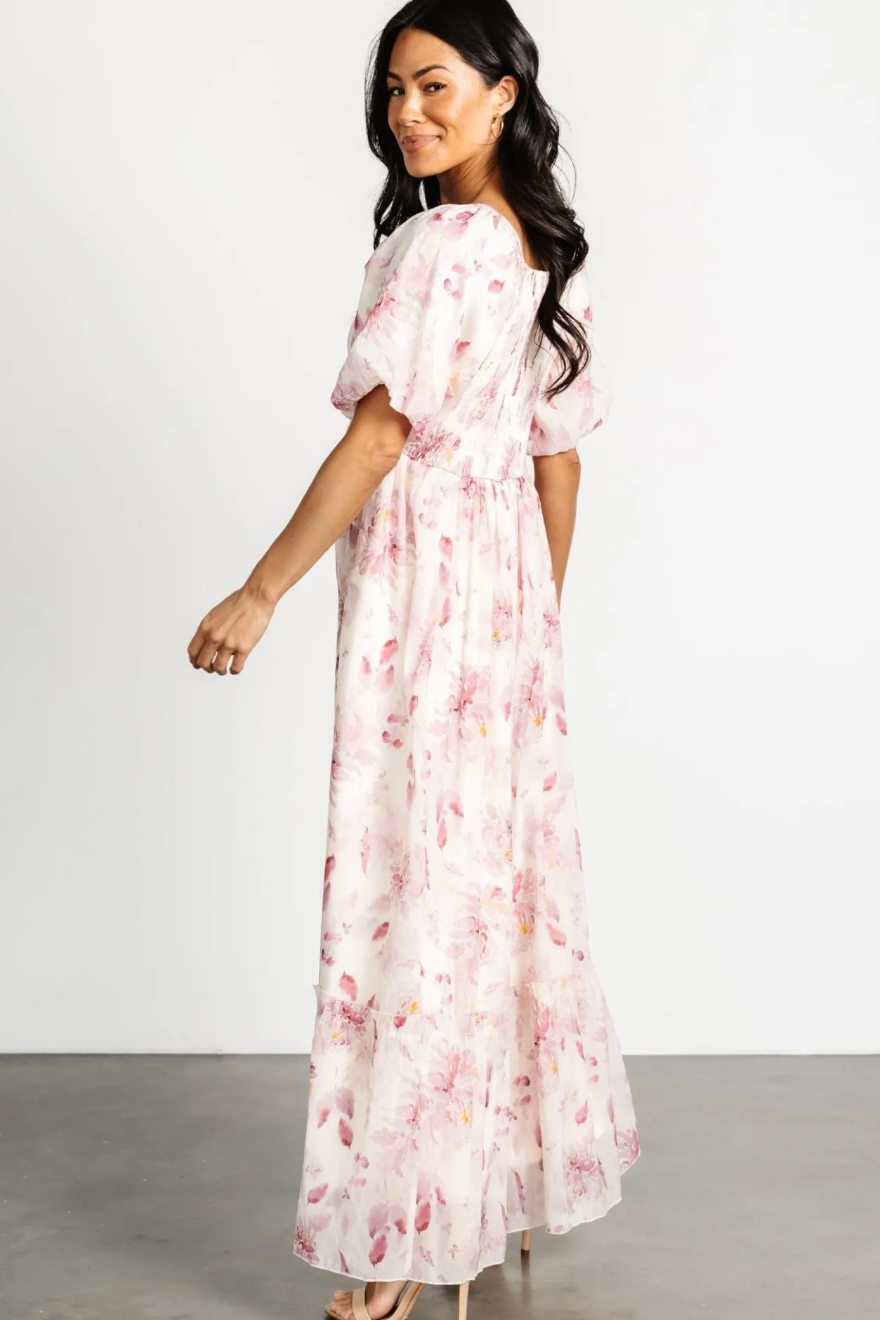 Online Baltic Born Dalia Maxi Dress | Ivory + Mauve Floral Ivory+MauveFloral
