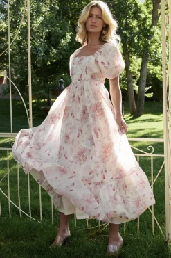 Online Baltic Born Dalia Maxi Dress | Ivory + Mauve Floral Ivory+MauveFloral