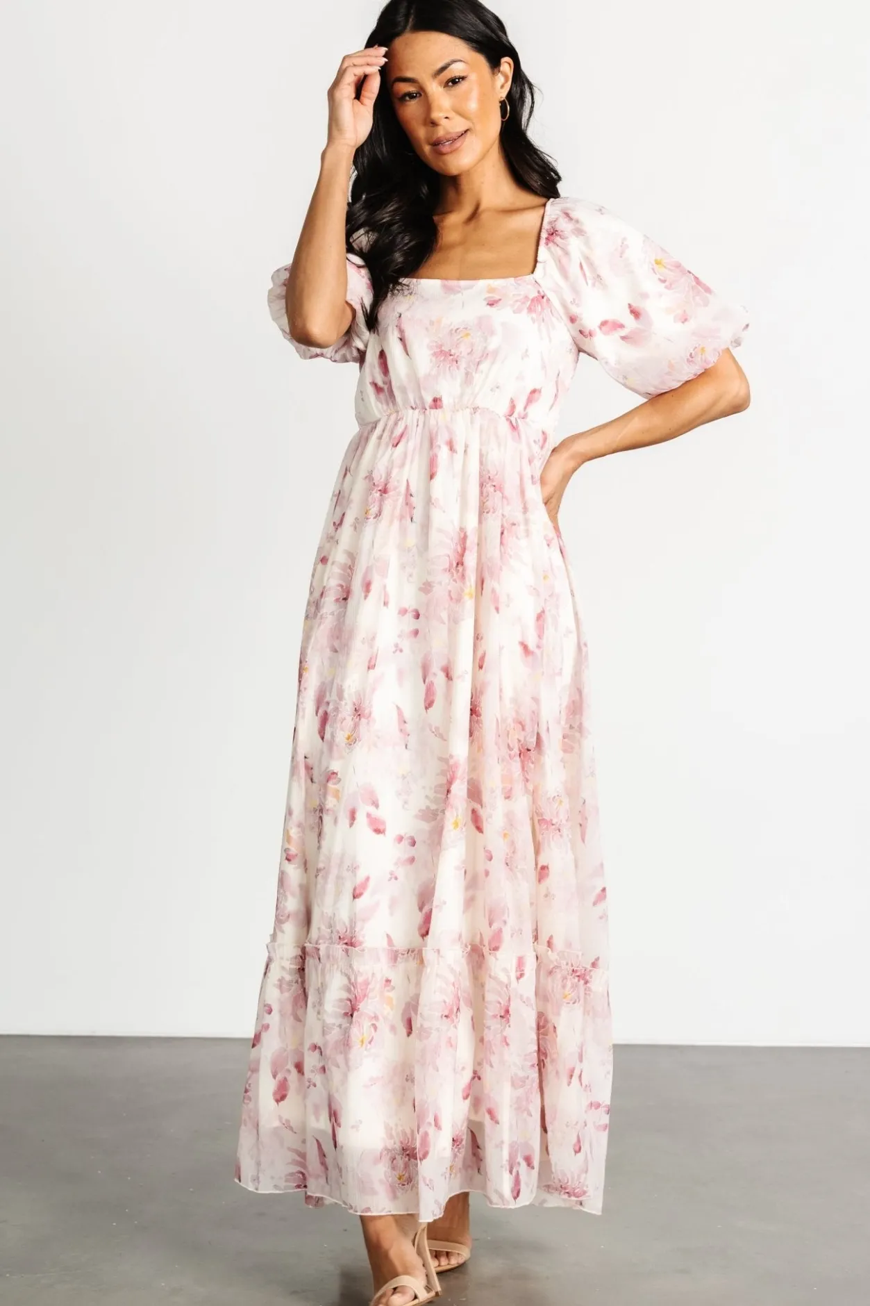 Online Baltic Born Dalia Maxi Dress | Ivory + Mauve Floral Ivory+MauveFloral