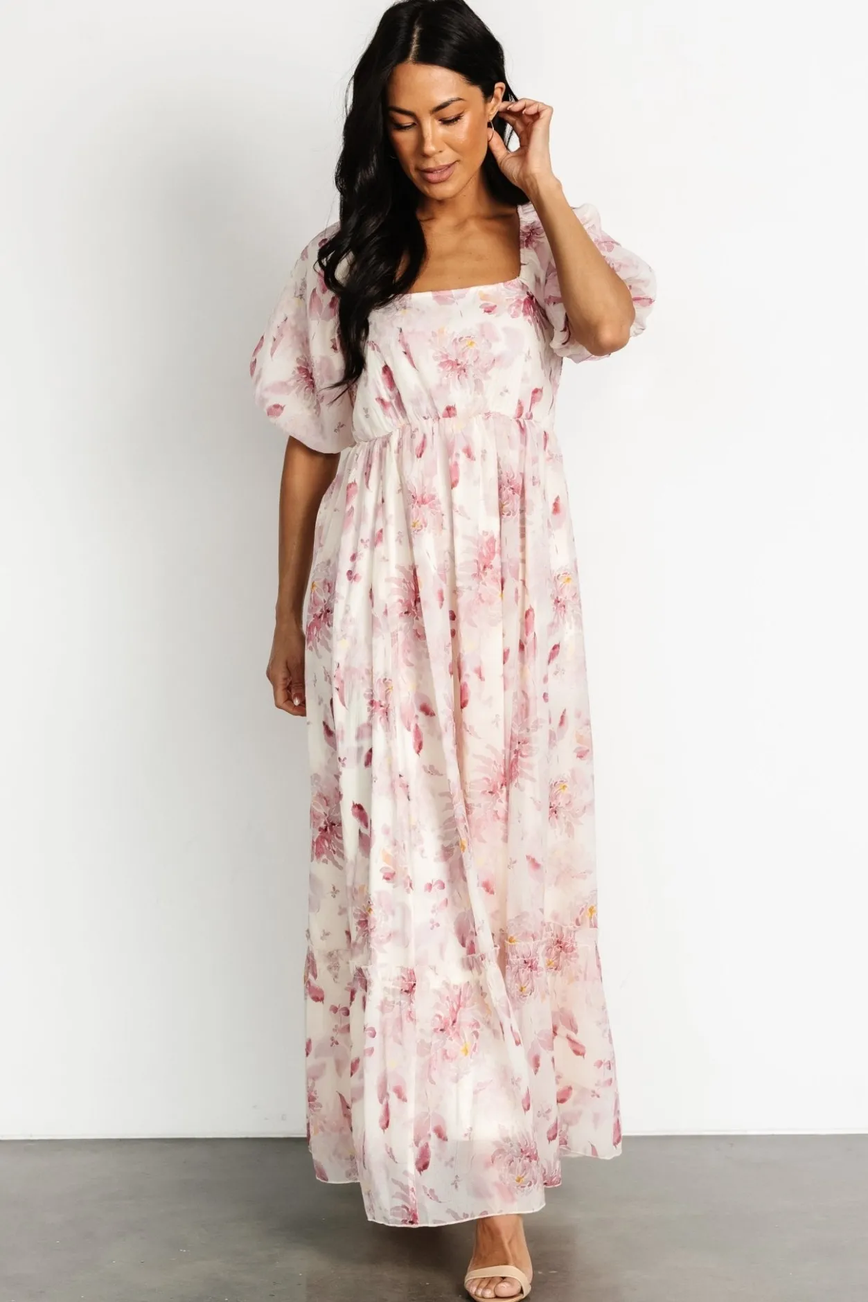 Online Baltic Born Dalia Maxi Dress | Ivory + Mauve Floral Ivory+MauveFloral