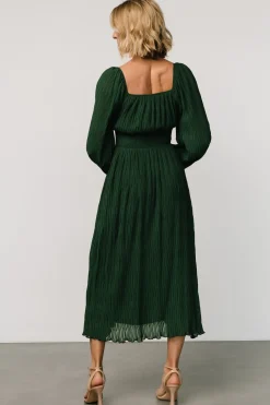 Fashion Baltic Born Dalton Pleated Midi Dress | Dark Green DarkGreen