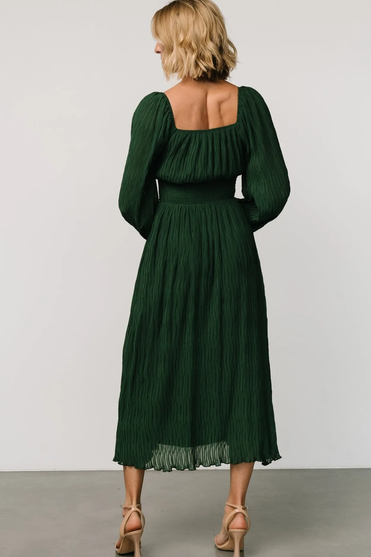 Fashion Baltic Born Dalton Pleated Midi Dress | Dark Green DarkGreen