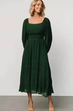 Fashion Baltic Born Dalton Pleated Midi Dress | Dark Green DarkGreen