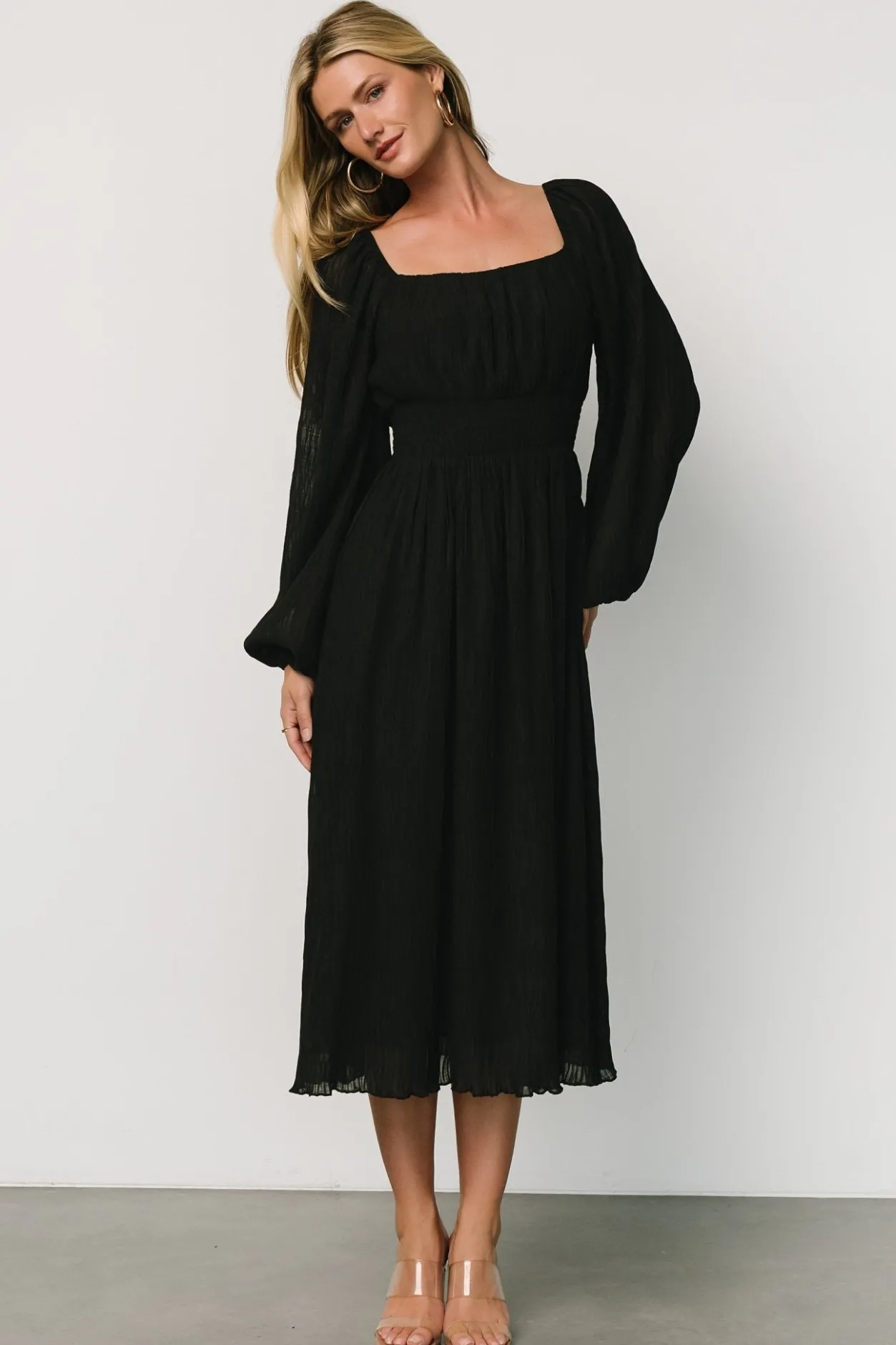 Online Baltic Born Dalton Pleated Midi Dress | Black