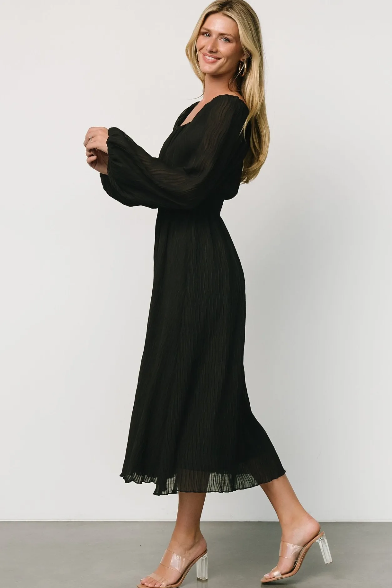 Online Baltic Born Dalton Pleated Midi Dress | Black
