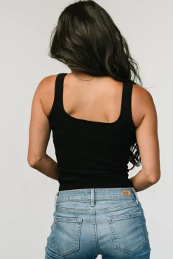 Outlet Baltic Born Dame Ribbed Tank Top | Black