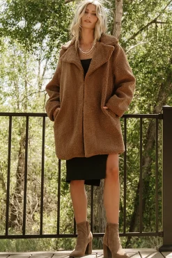 Clearance Baltic Born Damien Sherpa Coat | Dark Camel DarkCamel