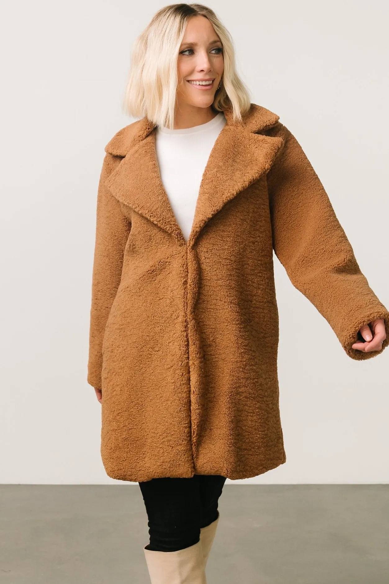 Clearance Baltic Born Damien Sherpa Coat | Dark Camel DarkCamel