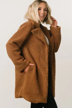 Clearance Baltic Born Damien Sherpa Coat | Dark Camel DarkCamel