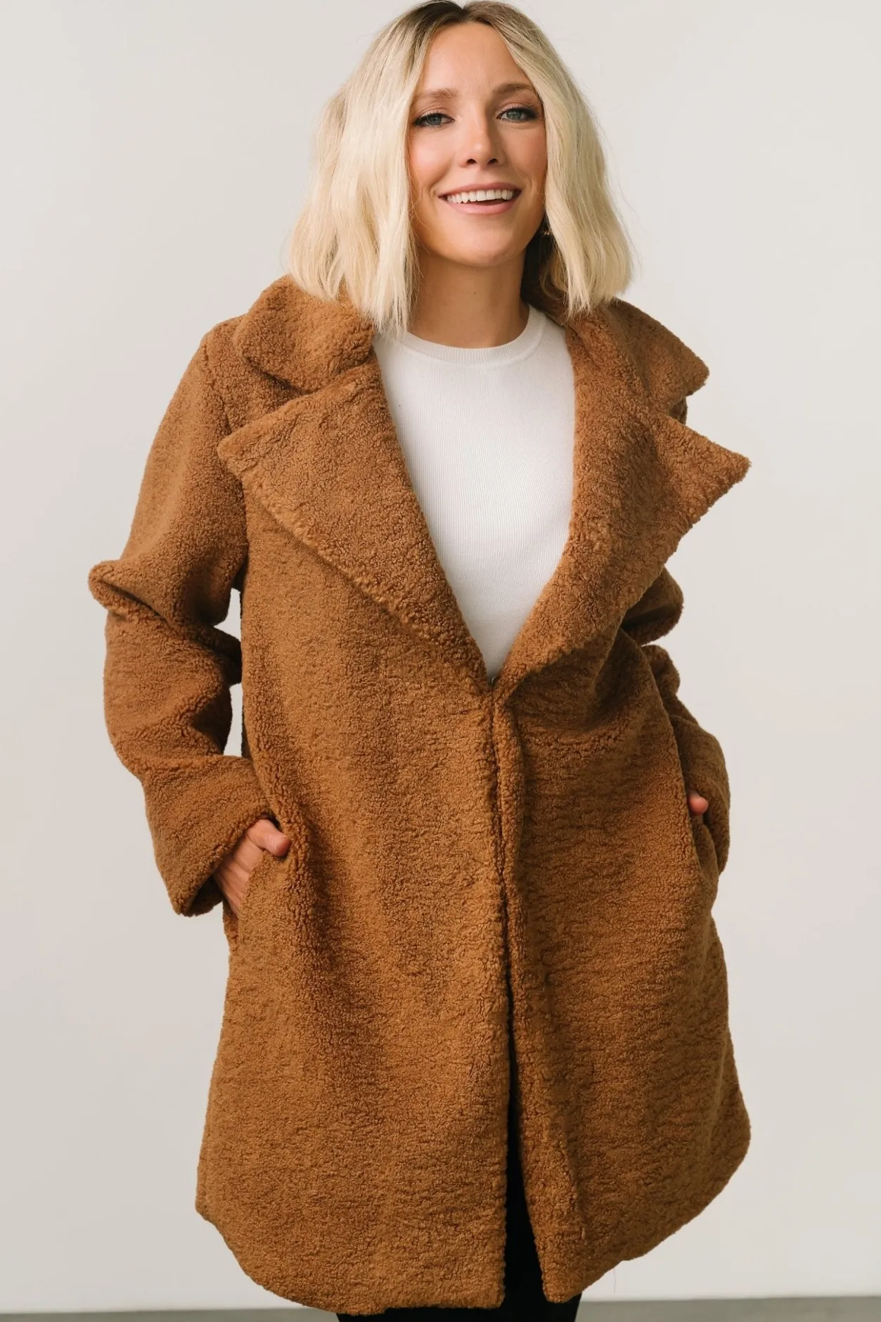 Clearance Baltic Born Damien Sherpa Coat | Dark Camel DarkCamel