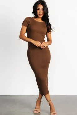 Outlet Baltic Born Dana Ribbed Midi Dress | Brown