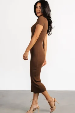 Outlet Baltic Born Dana Ribbed Midi Dress | Brown