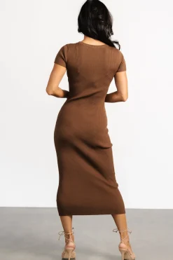 Outlet Baltic Born Dana Ribbed Midi Dress | Brown