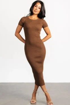 Outlet Baltic Born Dana Ribbed Midi Dress | Brown