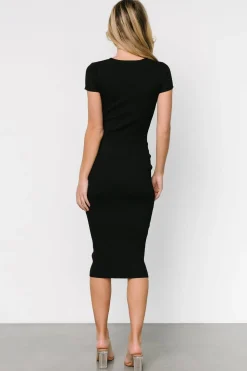Hot Baltic Born Dana Ribbed Midi Dress | Black