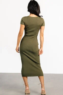Online Baltic Born Dana Ribbed Midi Dress | Olive