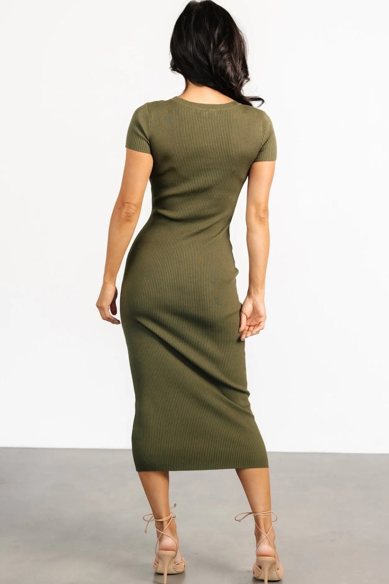 Online Baltic Born Dana Ribbed Midi Dress | Olive