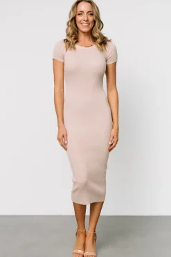 New Baltic Born Dana Ribbed Midi Dress | Sand