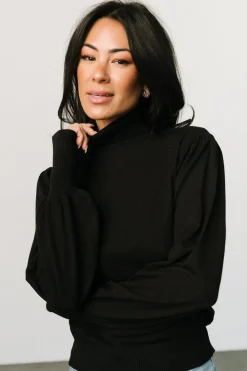 Hot Baltic Born Danica Turtleneck Knit Top | Black
