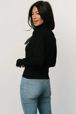 Hot Baltic Born Danica Turtleneck Knit Top | Black