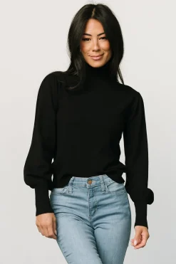 Hot Baltic Born Danica Turtleneck Knit Top | Black