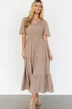 New Baltic Born Danielle Tiered Maxi Dress | Brown Print BrownPrint