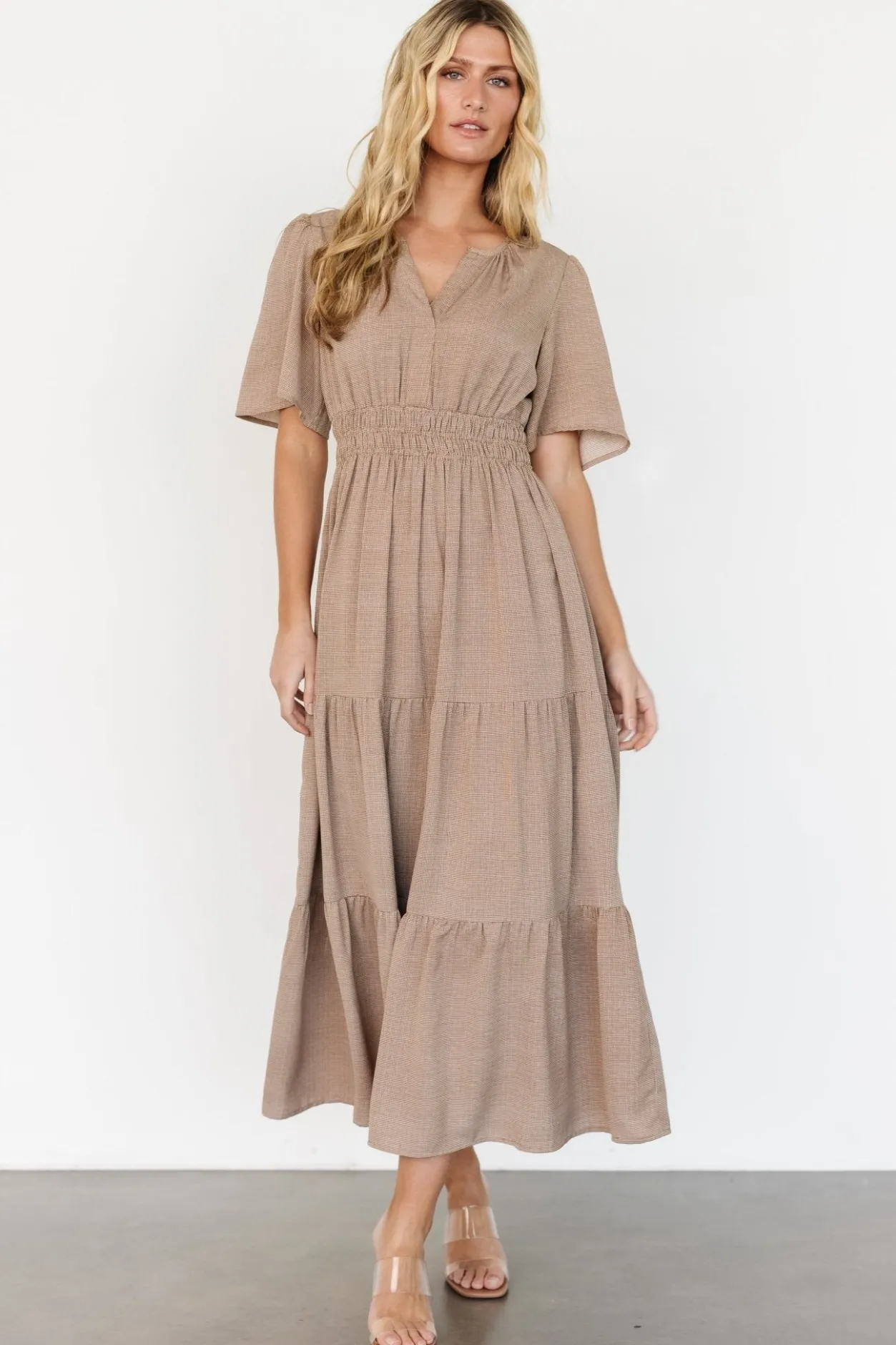 New Baltic Born Danielle Tiered Maxi Dress | Brown Print BrownPrint