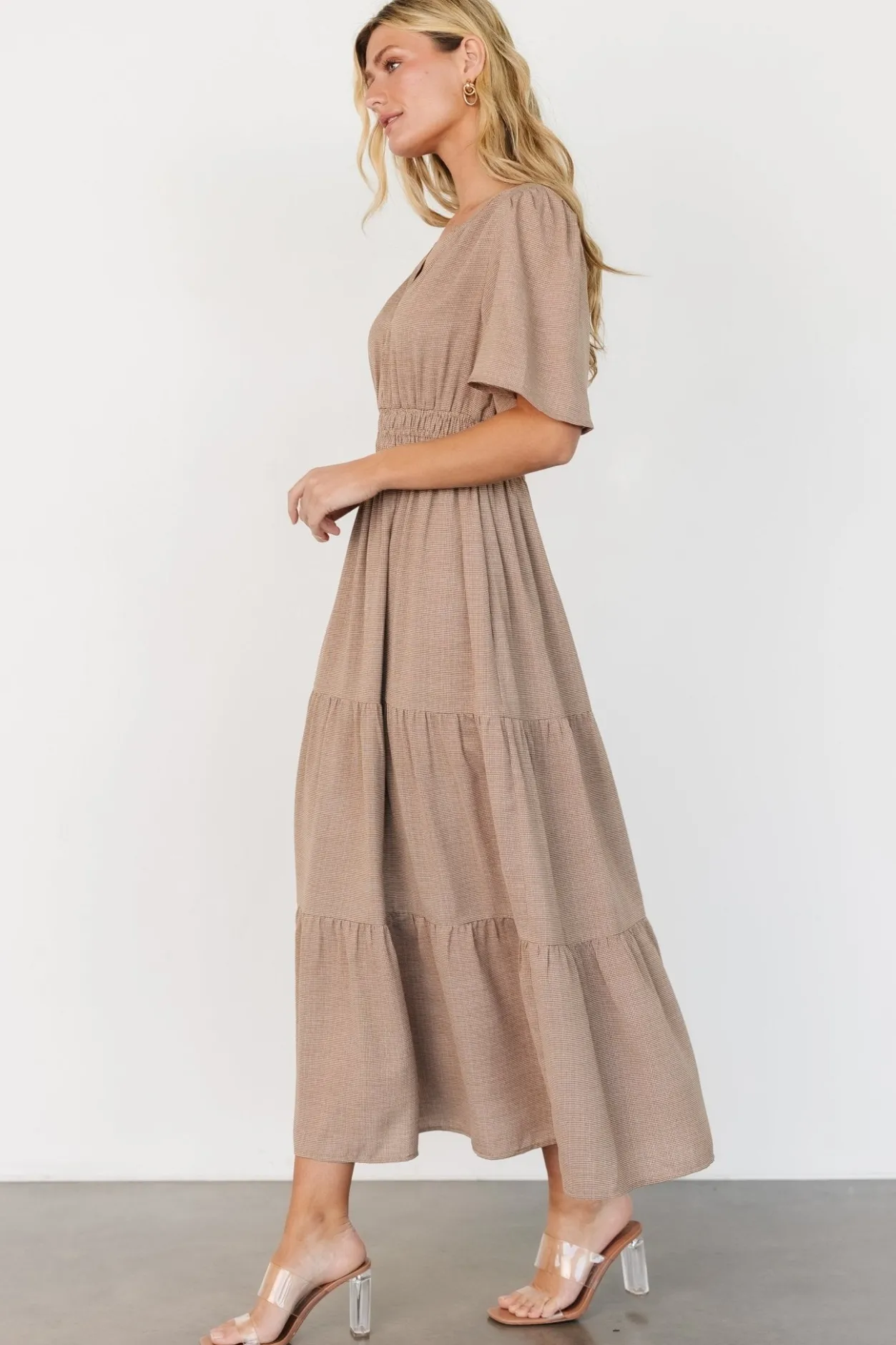 New Baltic Born Danielle Tiered Maxi Dress | Brown Print BrownPrint