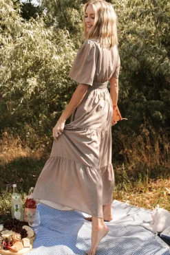 New Baltic Born Danielle Tiered Maxi Dress | Brown Print BrownPrint