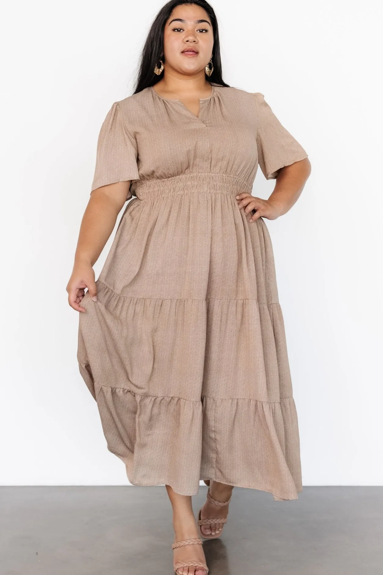 New Baltic Born Danielle Tiered Maxi Dress | Brown Print BrownPrint