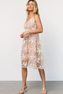 Clearance Baltic Born Dante Applique Midi Dress | Champagne