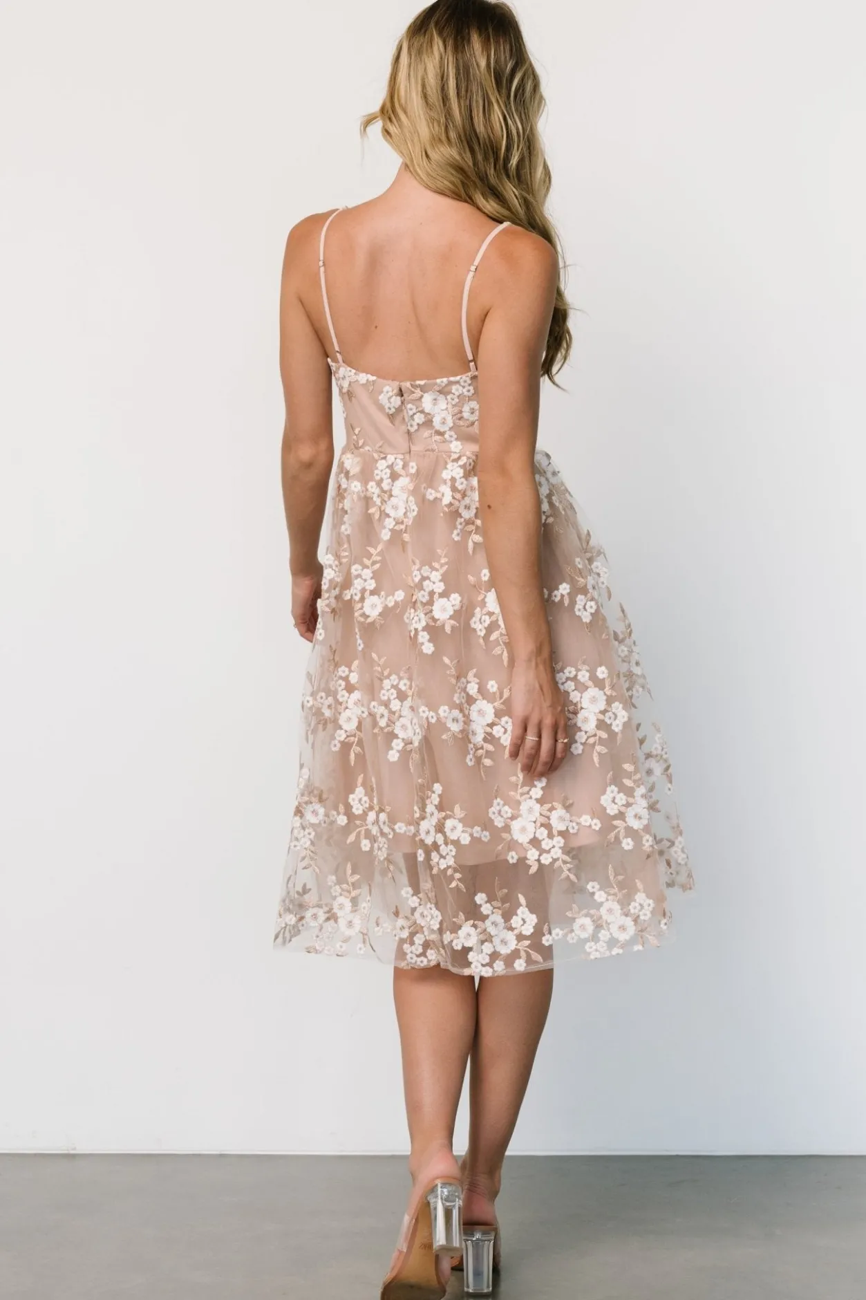 Clearance Baltic Born Dante Applique Midi Dress | Champagne