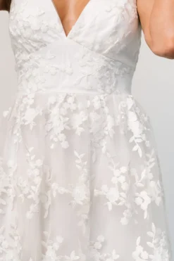 Clearance Baltic Born Dante Applique Midi Dress | Off White OffWhite