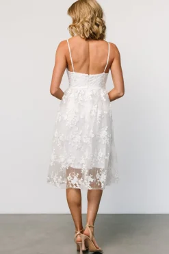 Clearance Baltic Born Dante Applique Midi Dress | Off White OffWhite