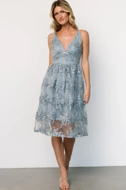Online Baltic Born Dante Applique Midi Dress | Slate Blue SlateBlue