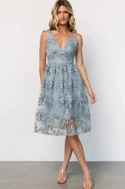 Online Baltic Born Dante Applique Midi Dress | Slate Blue SlateBlue