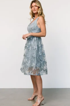 Online Baltic Born Dante Applique Midi Dress | Slate Blue SlateBlue