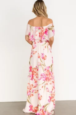 Online Baltic Born Daphne Off Shoulder Maxi Dress | Blush Floral BlushFloral