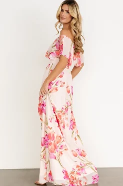 Online Baltic Born Daphne Off Shoulder Maxi Dress | Blush Floral BlushFloral