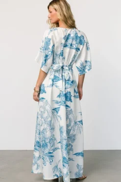 Hot Baltic Born Dara Maxi Dress | Ivory + Blue Print Ivory+BluePrint