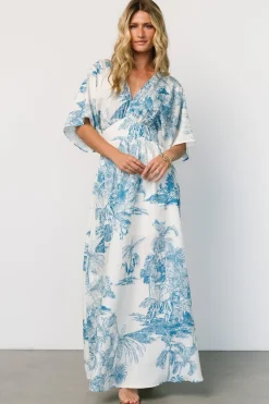 Hot Baltic Born Dara Maxi Dress | Ivory + Blue Print Ivory+BluePrint