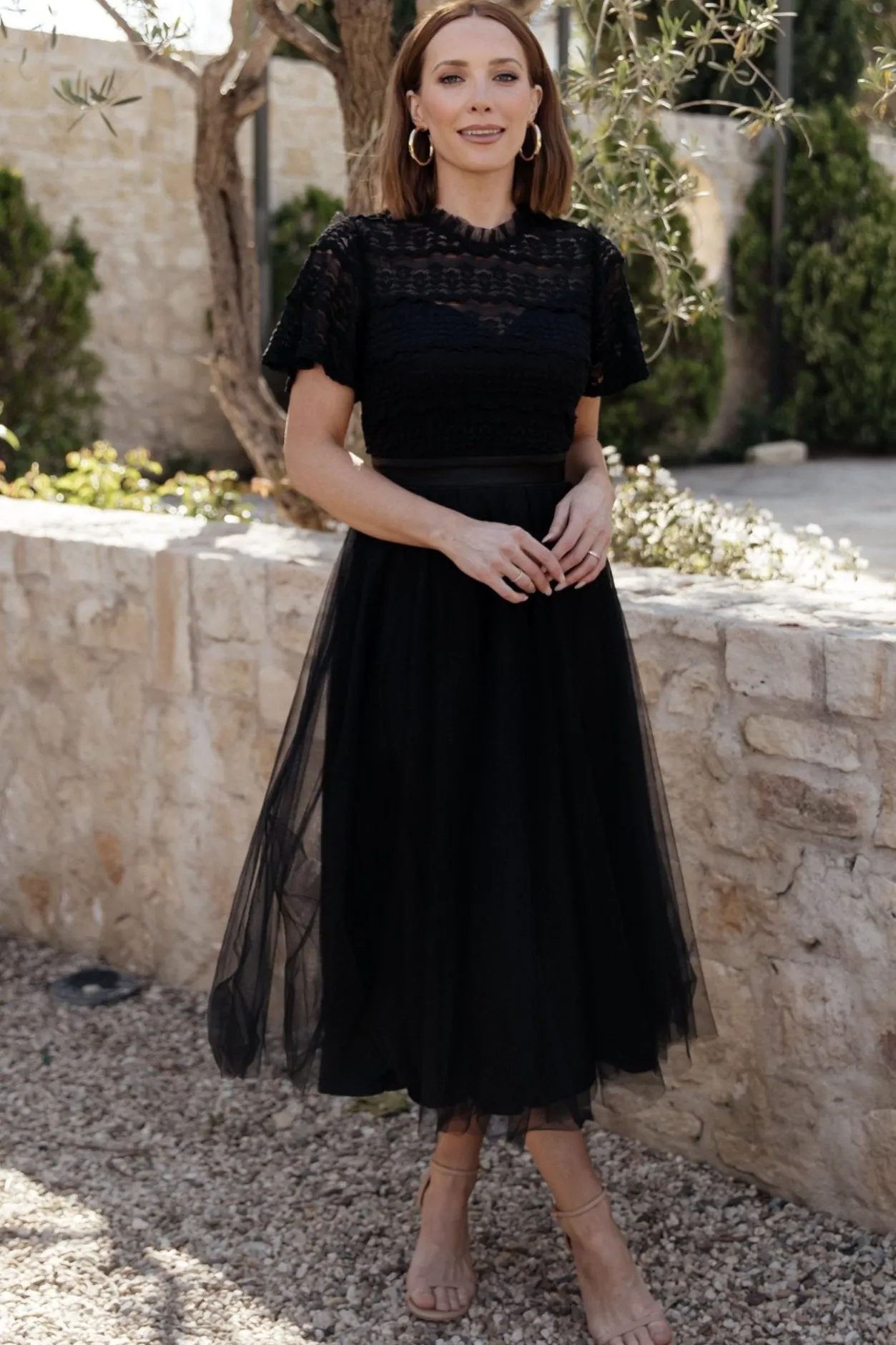 New Baltic Born Darcy Tulle Midi Dress | Black