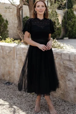 New Baltic Born Darcy Tulle Midi Dress | Black