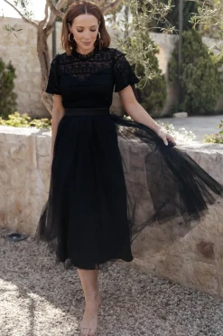 New Baltic Born Darcy Tulle Midi Dress | Black