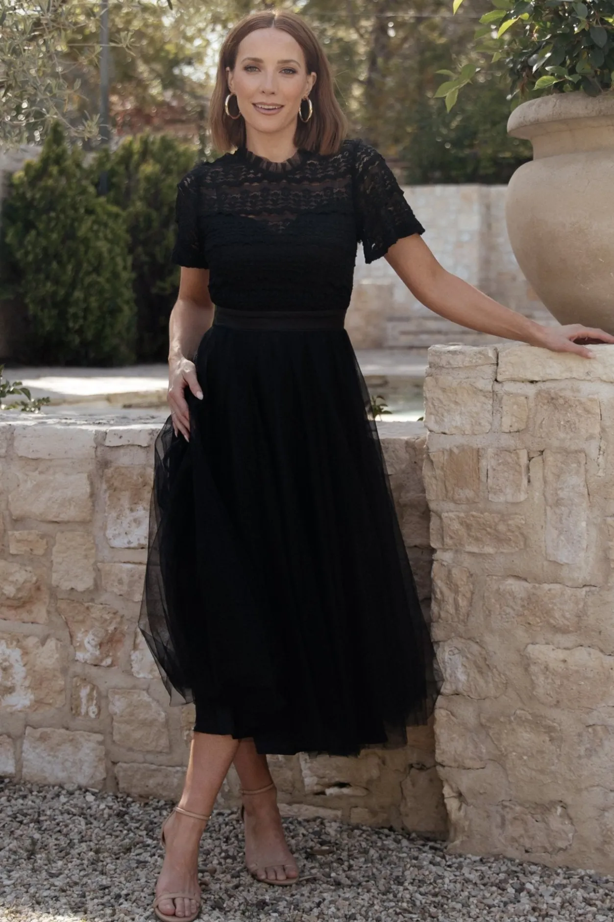 New Baltic Born Darcy Tulle Midi Dress | Black
