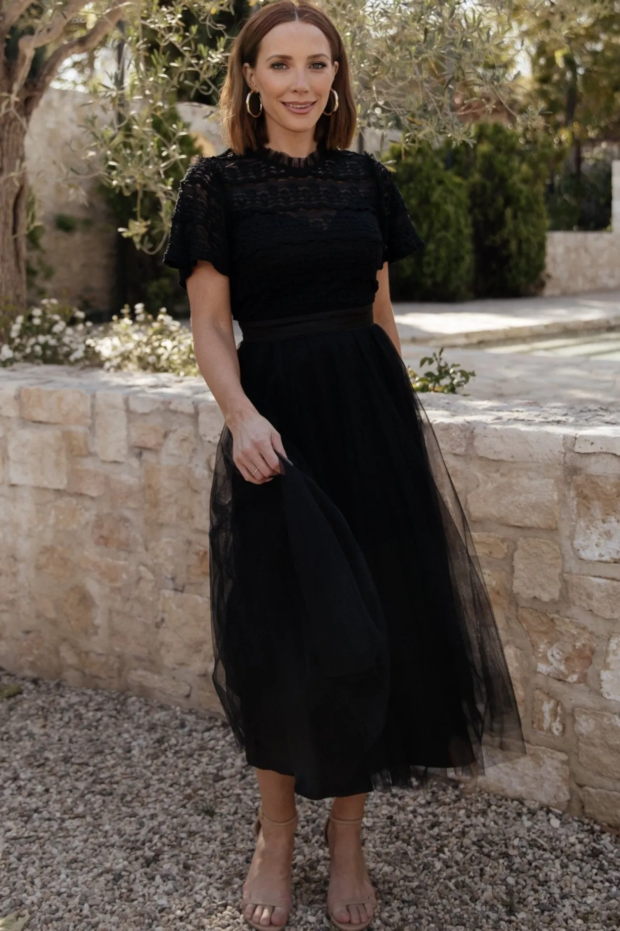 New Baltic Born Darcy Tulle Midi Dress | Black