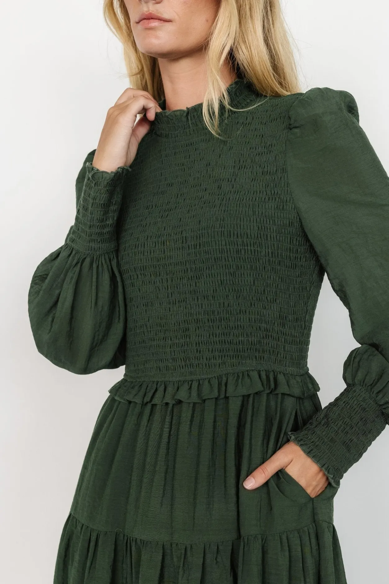 Clearance Baltic Born Daria Smocked Maxi Dress | Juniper Green JuniperGreen