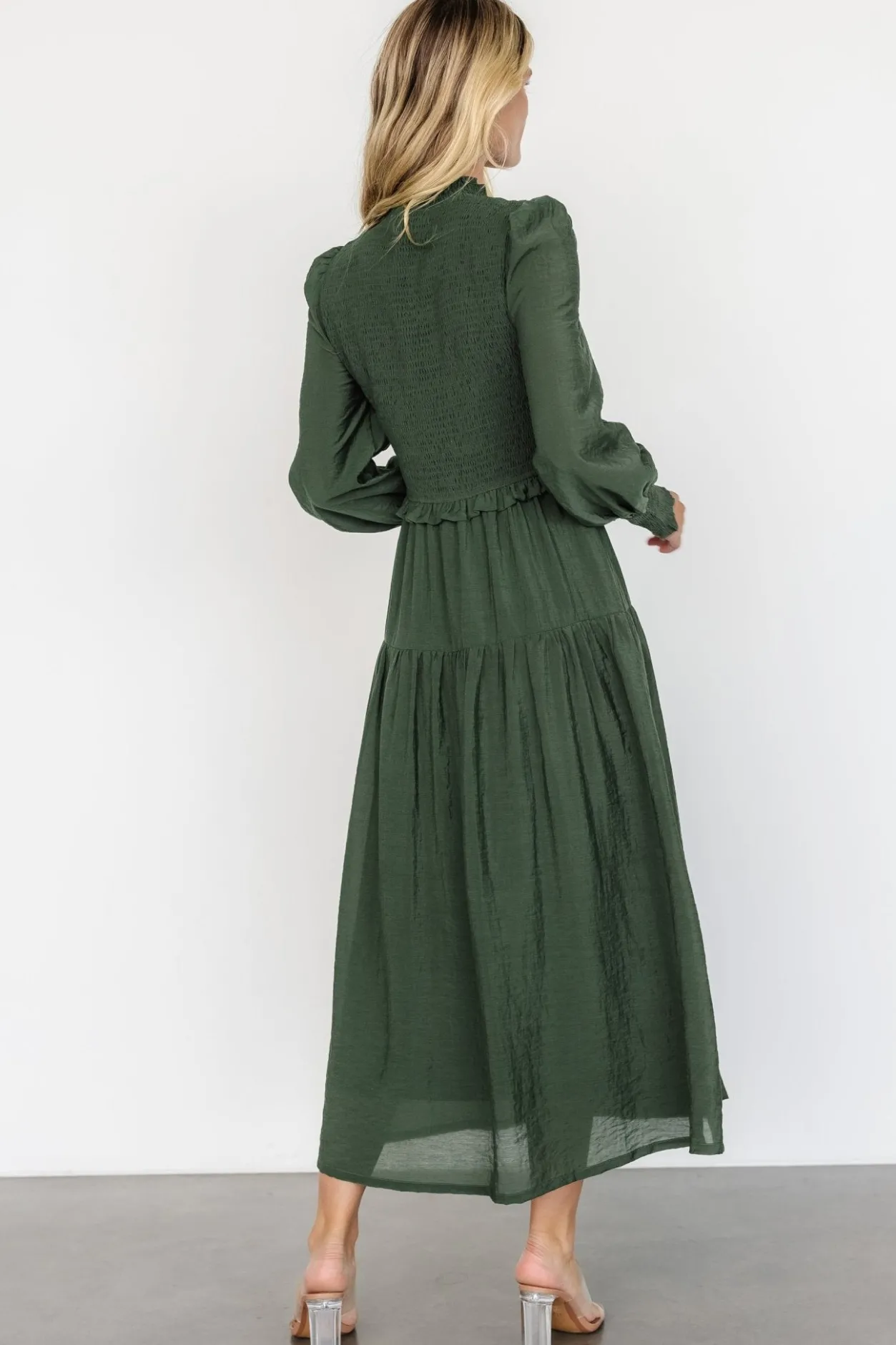 Clearance Baltic Born Daria Smocked Maxi Dress | Juniper Green JuniperGreen