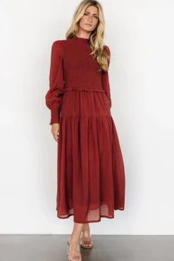 Clearance Baltic Born Daria Smocked Maxi Dress | Brick