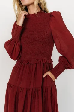 Clearance Baltic Born Daria Smocked Maxi Dress | Brick